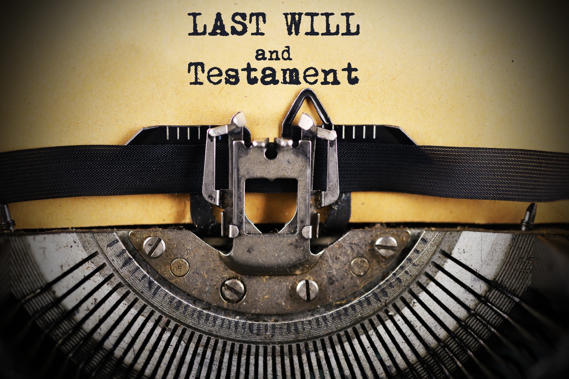 'Last Will and Testament' typed by a type-writer