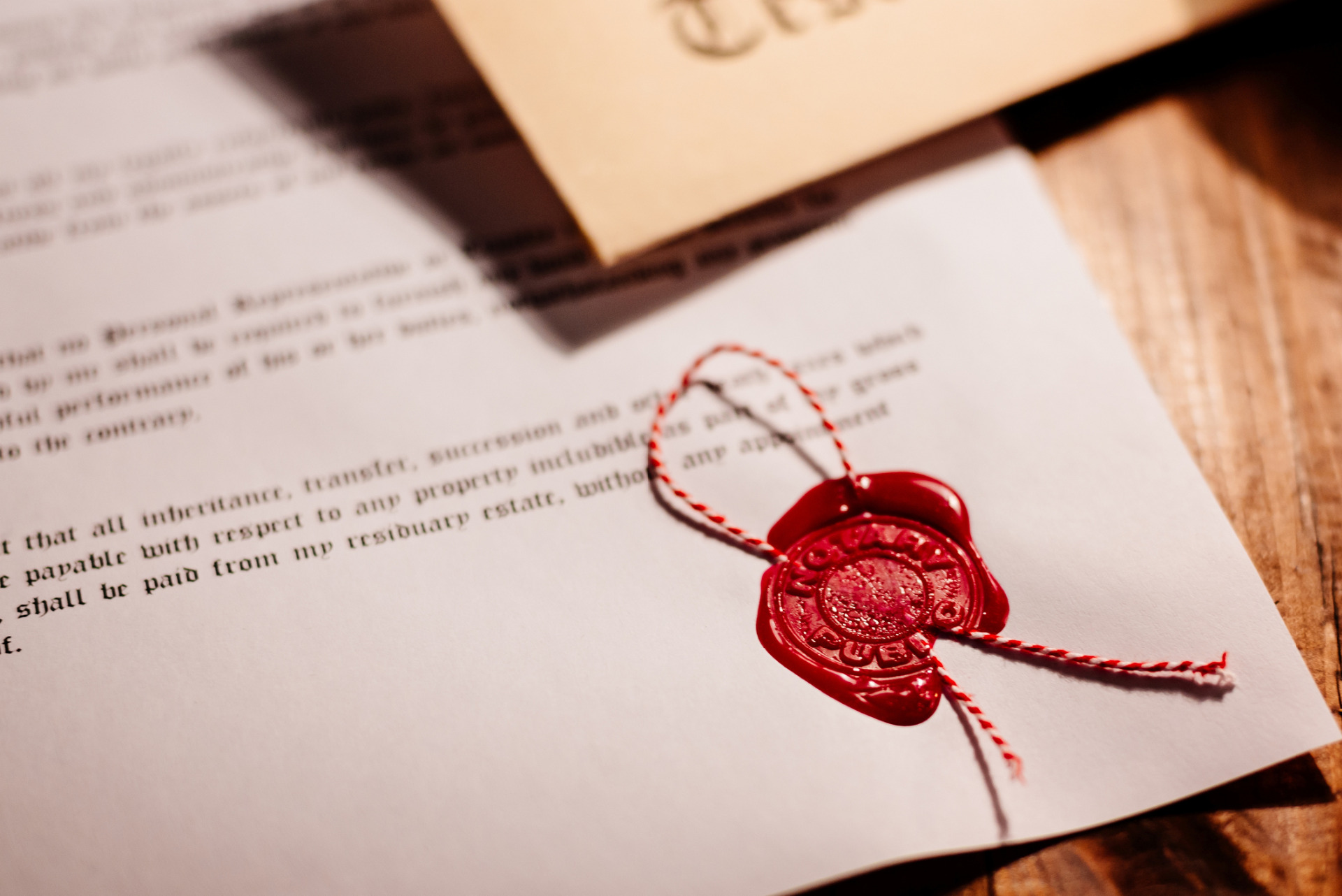 A Will with a red wax seal in the bottom - our Wills Solicitors in Lytham can assist with your Will writing needs