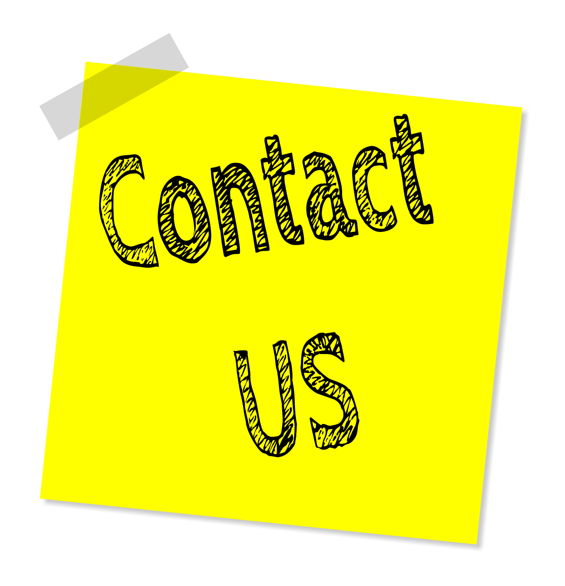 A yellow sticky note with "Contact us" written on; complete your details for a call back within one working hour from our Conveyancing Solicitors in Preston.